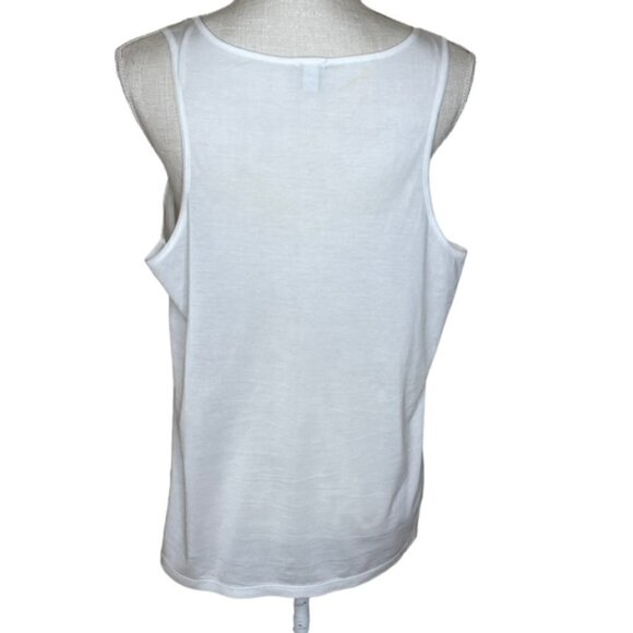 J. CREW White Sleeveless Eyelet Dot Top - Size Large - Picture 3 of 5